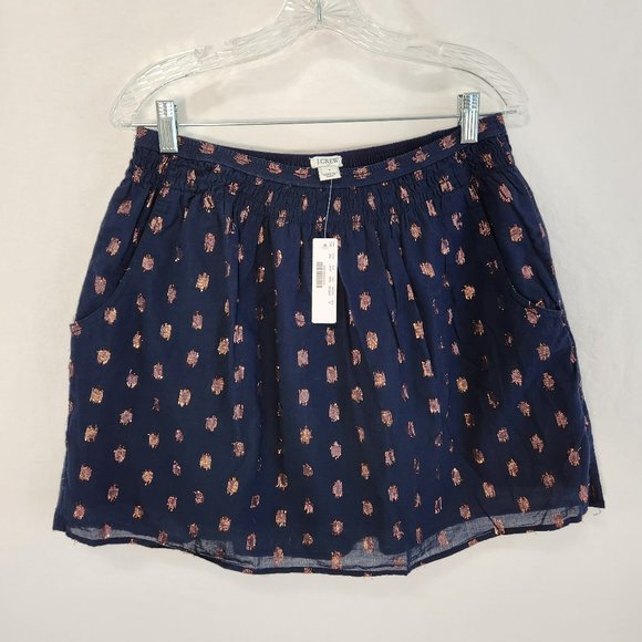 J. Crew Dresses & Skirts - J.CREW Navy Blue Elastic Waist Pull On Skirt Size S Style L9747 97% Cotton NEW!